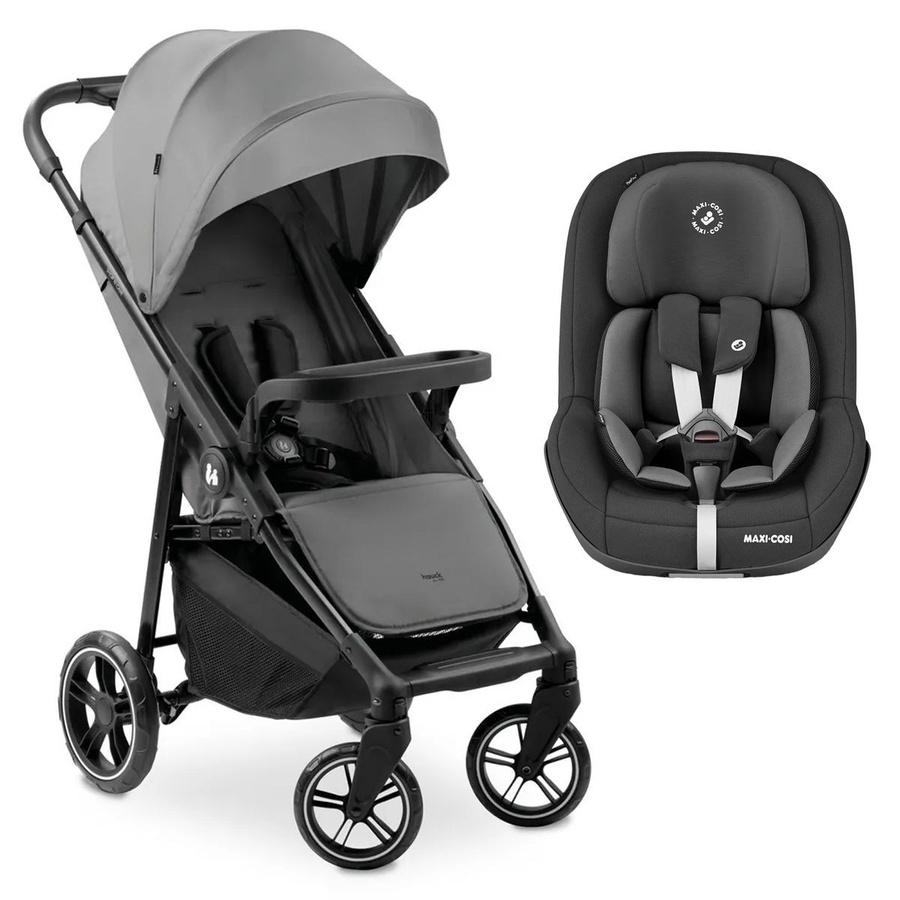 Hauck Buggy Shop N Care 2in1 Kinderwagen Set mit Reboarder Pearl Pro 2 in Grau/Schwarz - Bild 1