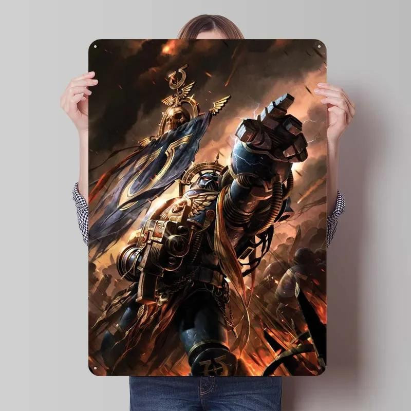 ZX ART Warhammer Metallschild Vintage Retro Gamer Wanddeko Breite: 40 cm, Höhe: 30 cm - Bild 2