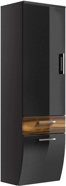 Posseik Bad-Hochschrank Rima Walnuss mit Soft-Close-Türen und internen Regalen, Breite: 40 cm, Höhe: 134,5 cm - Bild 1
