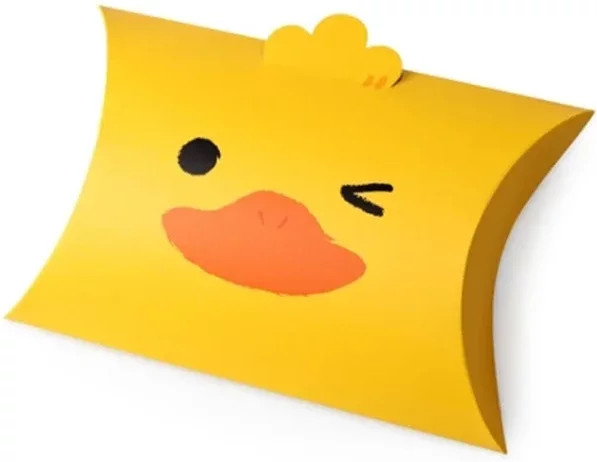 Set aus 6 oder 12 Papier Geschenkboxen mit Bär und Ente in Gelb für Schokolade, Cookies oder Candy bei Hochzeiten und Babypartys - Bild 1