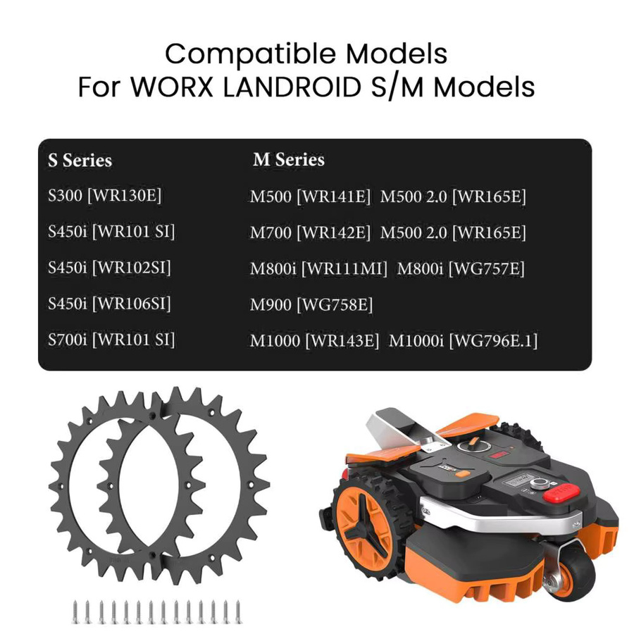 2 Stück Worx Landroid S/M Roboter-Rasenmäher-Spikes in Schwarz mit Schrauben, 205 mm rutschfeste Spikes für Heim-Rasenmäher - Bild 3