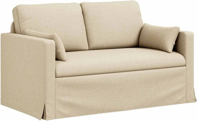 vidaXL Sofa in Creme mit Stoffbezug und Metallrahmen, B/T/H: 139 x 78 x 80 cm - Bild 1