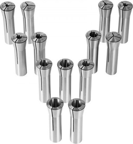 VEVOR 13-teiliges Präzisions-R8-Spannzangensatz aus Kohlenstoffstahl, 3,2-22,2 mm (1/8-7/8 Zoll), 30 μm TIR für Fräsmaschinen, Bohrmaschinen und Bearbeitungszentren - Bild 1