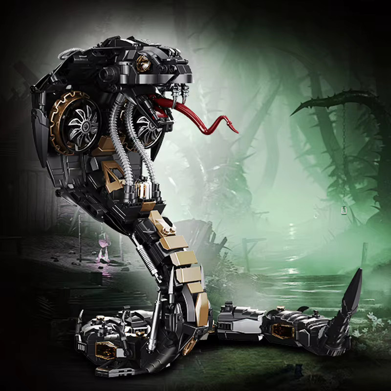 MENBIS Cyberpunk Mechanische Schlangenbausteine, Tierset, 1000 Teile - Bild 2