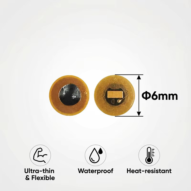 NXP NTAG213 NFC-Tags runde wasserdichte flexible FPC-RFID-Aufkleber gold, Durchmesser: 6 mm - Bild 2
