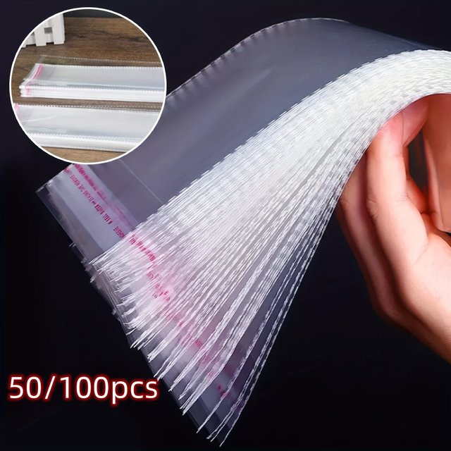 Transparente OPP-Plastiktüten mit Selbstklebeverschluss für die Haarverpackung, 50 Stück - Bild 1