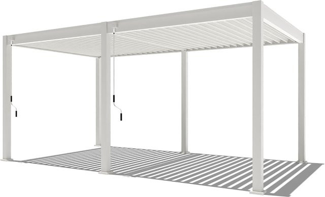 PergoLine Pavillon Trumpf Pergola aus Aluminium und Stahl mit verschließbaren Lamellen, Weiß, B: 5,3 m, T: 3 m - Bild 1