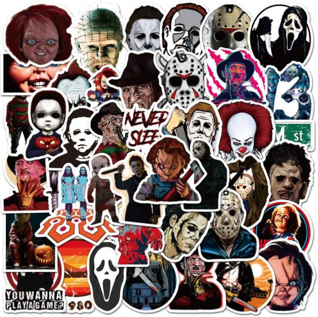 Binchi Outdoor Product Halloween Horrorfiguren Graffiti Aufkleber wasserfest für Skateboard Laptop und Gepäck in Multicolor - Bild 1