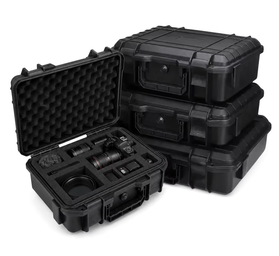 Wasserdichter Hartschalen-Werkzeugkoffer aus ABS in Schwarz mit Schloss für Mechaniker und Schwerlast-Ausrüstung, B/T/H: 25,0 x 8,0 cm - Bild 3