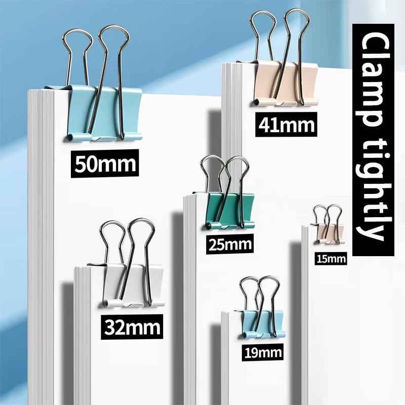 M&G Lange Foldback Clips in Morandi-Farben aus Metall für Schule und Büro, Multicolor - Bild 2