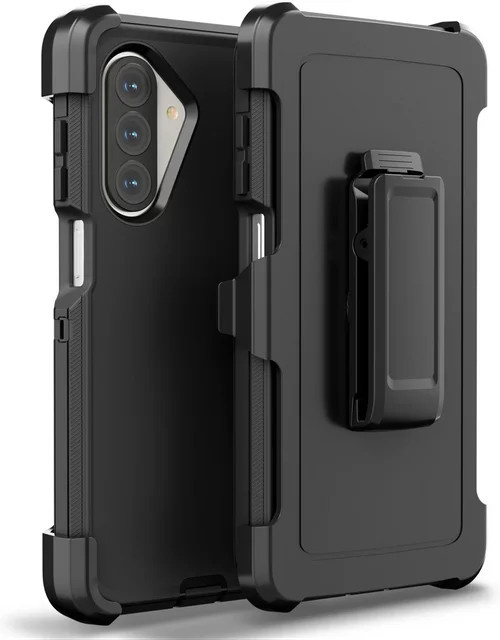 Stoßfeste Armor Box Handyhülle für Samsung Galaxy A16 A26 A35 A36 A55 A56 A57 A17 A07 A37 in Schwarz und Rot mit Clip-Halterung - Bild 1