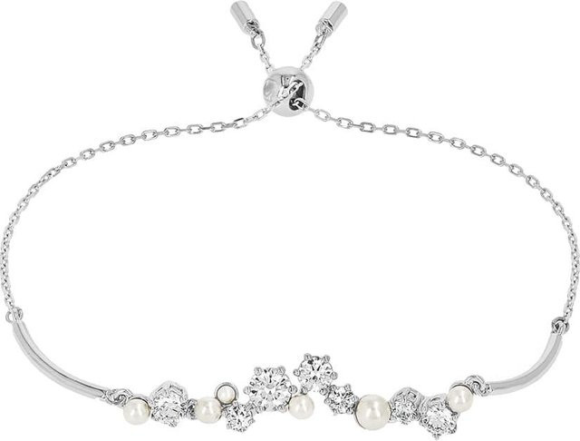 Swarovski Armreif, Silber, Weiß, Kristall, Zirkonia, Damen - Bild 1