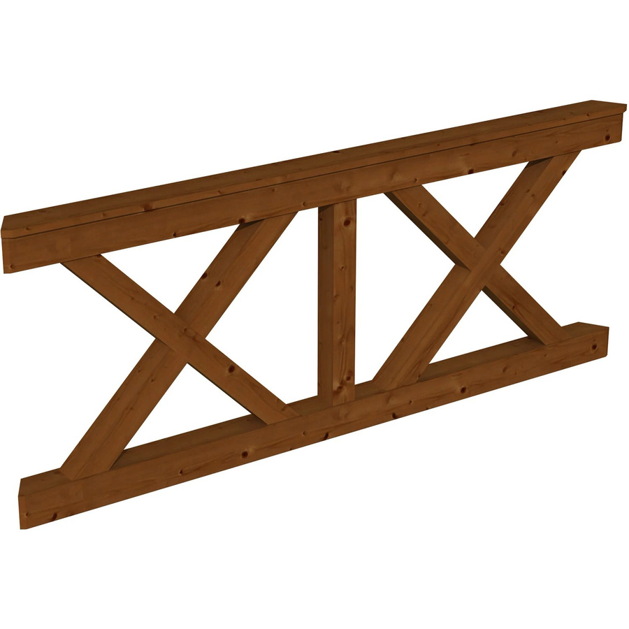 Skan Holz Brüstung Andreaskreuz aus Fichte in Nussbaum, B/H: 210 x 84 cm - Bild 2