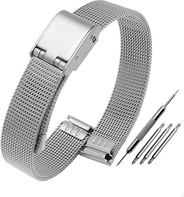 kaidini Uhrenarmband Mailänder, Edelstahl, silber, Unisex, 14mm - Bild 1