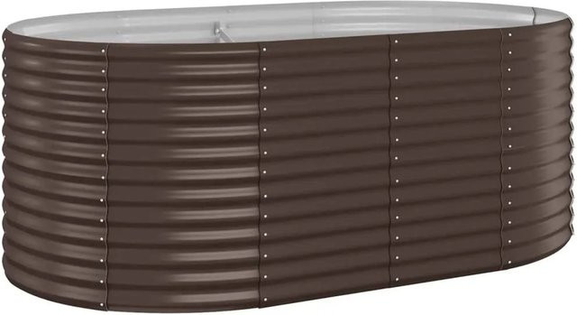 vidaXL Hochbeet aus pulverbeschichtetem Stahl in Braun, B: 175 cm, T: 100 cm, H: 68 cm - Bild 1