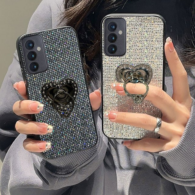 Stoßfeste Glitzer-Schutzhülle mit Herzdesign für Samsung Galaxy S25 S24 S23 S26 Plus FE Ultra A15 A16 A37 A57 A55 in Schwarz - Bild 1