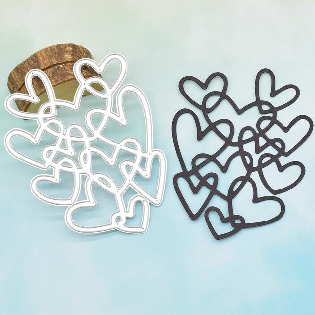 Silberne Metall-Stanzform Herz für DIY Scrapbooking und Papier-Prägung - Bild 1