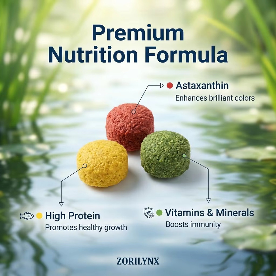 ZORILYNX Teich-Farbpellets Fischfutter zur Farbverstärkung, 150g - Bild 6