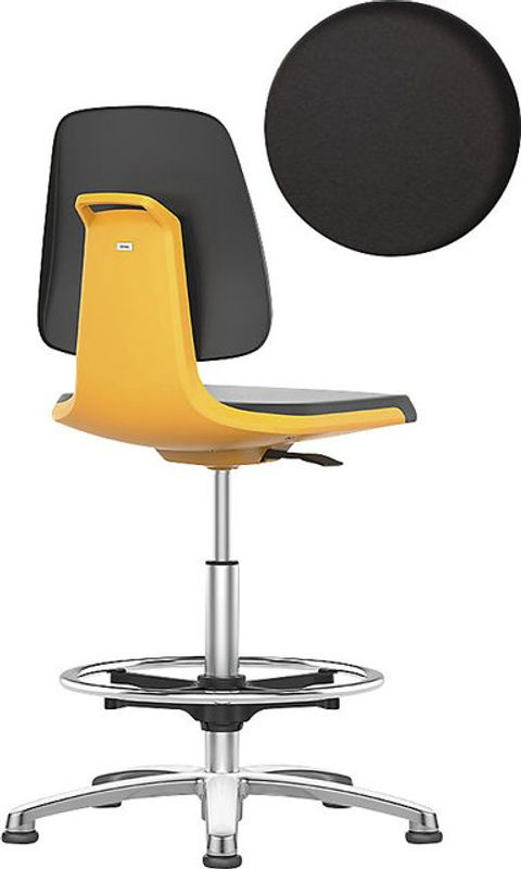 Bimos Arbeitsdrehstuhl Labsit mit Skintec-Polster und Fußring, orange/schwarz, B: 45 cm, T: 42 cm, H: 52 - 77 cm - Bild 2