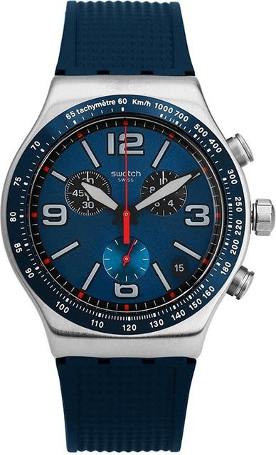 Swatch Chronograph, Quarz, Edelstahl, Blau, Herren - Bild 1