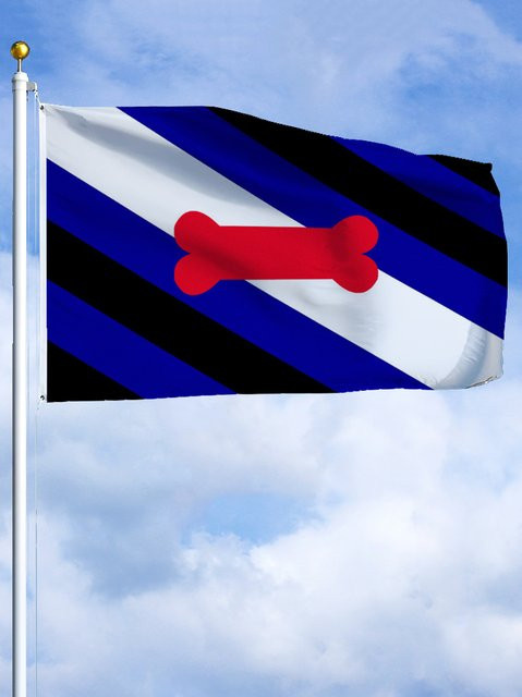 Puppy Pride Flagge aus Polyester mit Tier-Motiv, blaues Wandbanner zur Dekoration, B/H: 90 x 60 cm - Bild 1