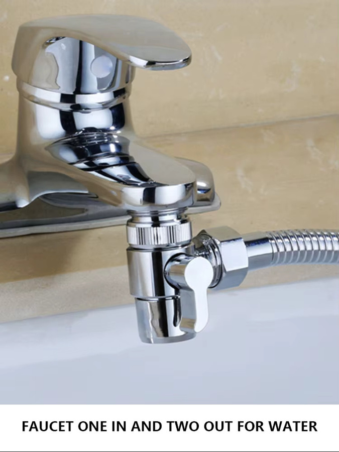 Auslaufsicherer 3-Wege-Wasserhahnanschluss aus Messing in Chrom-Optik für Küche und Badezimmer - Bild 3