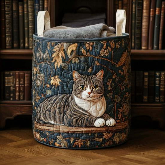 Faltbarer Boho Wäschekorb aus Polyester mit Katzen-Design von Hercules zur Aufbewahrung von Kleidung und Spielzeug - Bild 6