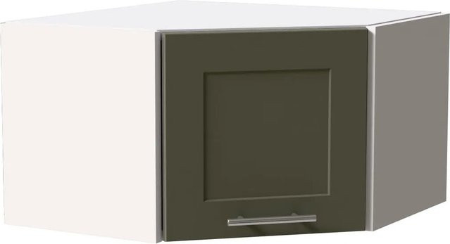 Feldmann-Wohnen Eckhängeschrank Oslo W10 in Weiß und Reed Green Matt mit Soft-Close-Türen, B/T/H: 60 x 60 x 36 cm - Bild 1