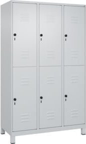 C+P Doppelstock-Spind Classic PLUS mit 3 Abteilen, Grau, B/T/H: 120 x 50 x 195 cm - Bild 1