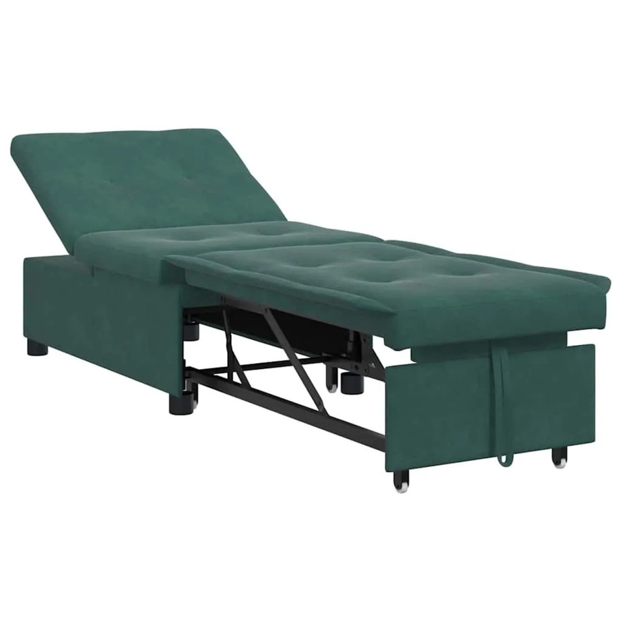 vidaXL Schlafsofa aus Samt in Dunkelgrün B/T/H: 194 x 67 x 82 cm - Bild 2