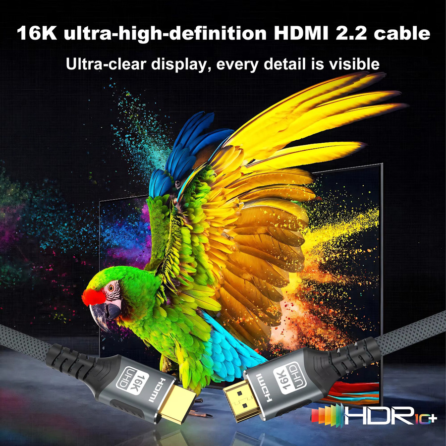 FDBOY HDMI 2.2 Kabel mit 96Gbps für 16K@60Hz, 8K@120Hz und 4K@240Hz, unterstützt HDR10+, VRR und ARC für Laptop, Xbox, PS5 und Switch - Bild 3