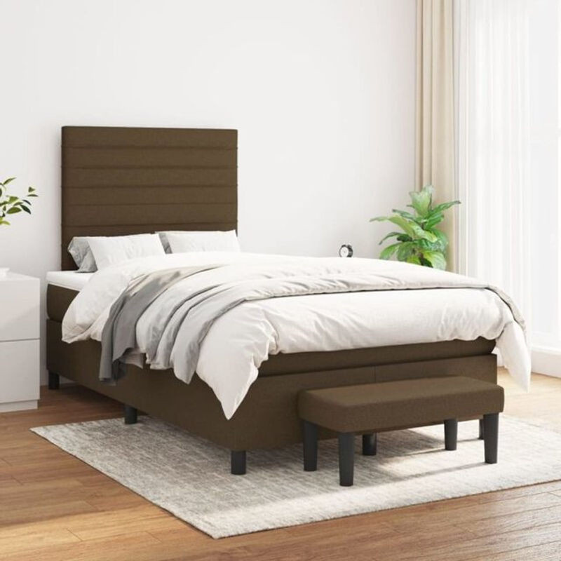 vidaxl Boxspringbett mit Matratze aus Stoff in Braun B/T/H: 120 x 200 x 118 cm - Bild 1