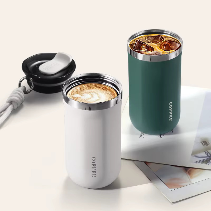 Vakuumisolierter Reisebecher aus Edelstahl in Blau, doppelwandiger Kaffeetasse mit 350 ml Fassungsvermögen - Bild 2