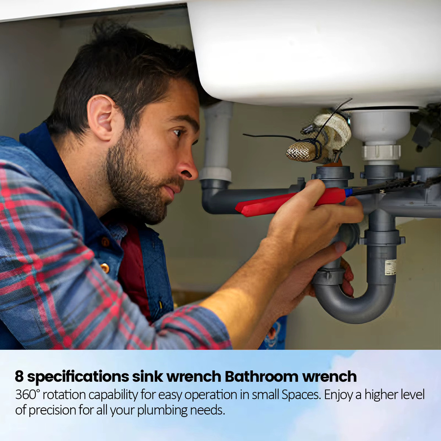 4er-Set Einstellbare Becken-Wasserhahn-Schlüssel aus Chrom-Vanadium-Stahl für Sanitärarbeiten in Küche und Badezimmer von Hands DIY in Schwarz - Bild 5