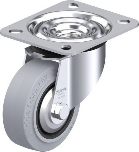 Blickle Lenkrolle LE-POEV 80G-SG-FA in Schwarz-Grau mit Schraubplatte und 80mm Rad-Durchmesser, Tragfähigkeit max. 140kg - Bild 1