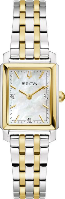 Bulova Damenuhr, Quarz, Edelstahl, 21 mm, Weiß - Bild 1