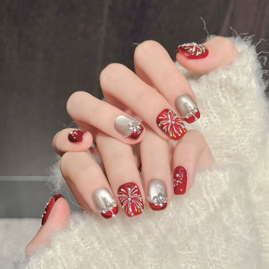 YADORNOS Künstliche Nägel zum Aufdrücken, Diamant-Design, Glänzend - Bild 2