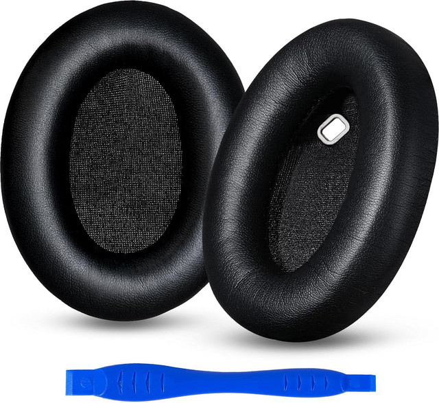 Ersatz-Ohrpolster für Sony WH-1000XM4 in Schwarz oder Gold, vegane Lederpolster mit geräuschisolierendem Schaumstoff für Over-Ear-Kopfhörer - Bild 1