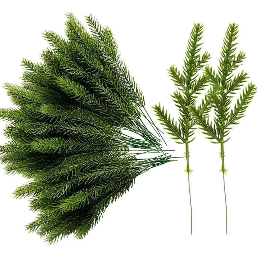 Künstliche Kiefernnadeln von XIAOYINMO in Grün für Weihnachts- und Neujahrsdekoration im Haus, Garten oder für DIY-Geschenke, Höhe: 30,0 cm - Bild 2
