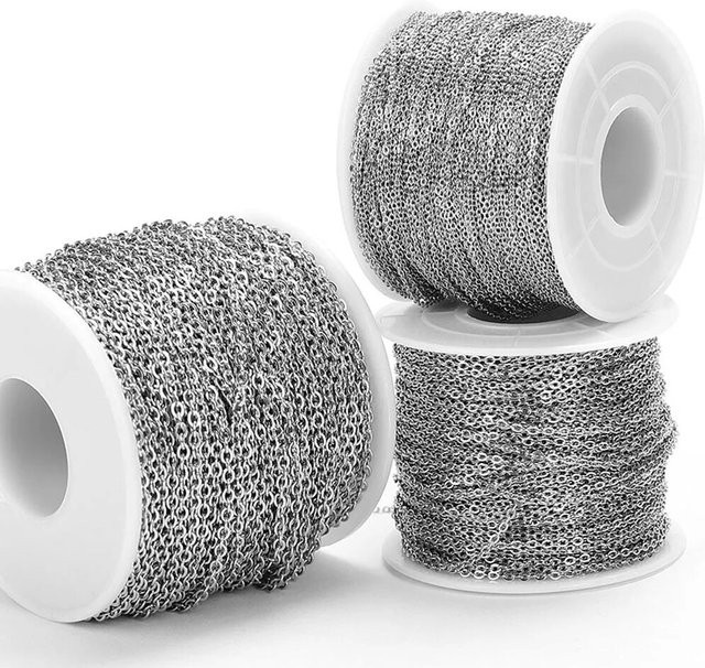 Ailimi Edelstahlkette, Silber, 10 Meter, Unisex - Bild 1