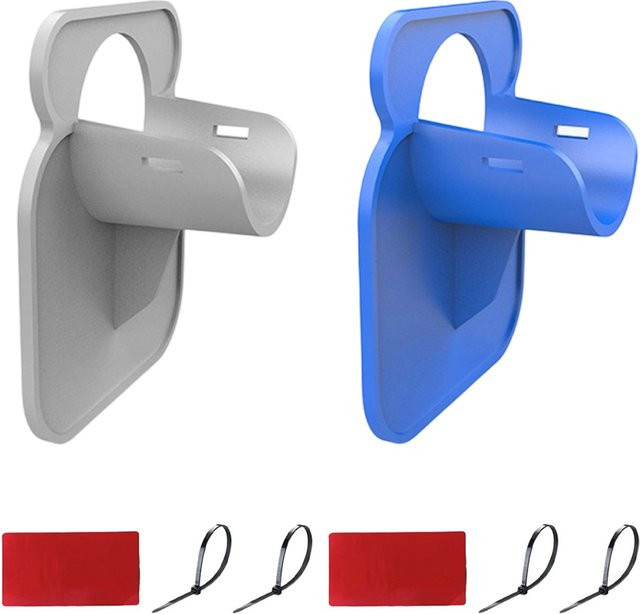 2er-Set Intex Schwimmbad Rohr Befestigungs Halter für oberirdische Pools, Grau, für 30-38mm Schlauch-Auslässe inklusive Kabelbinder und Klemmen - Bild 1