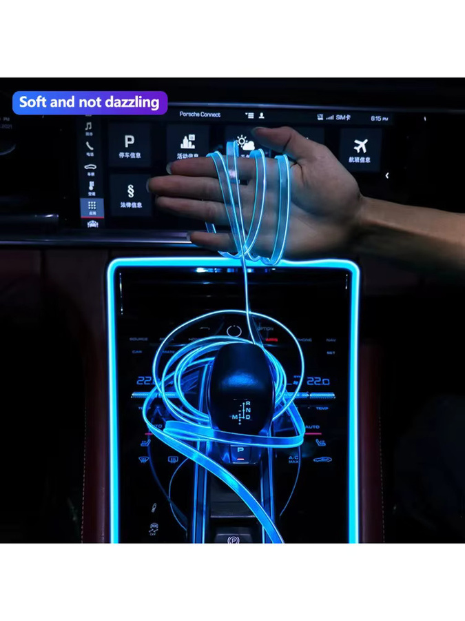 Flexible LED Ambientebeleuchtung für dein Auto mit USB-Anschluss als DIY Kaltlicht-Linie zur Innenraum-Dekoration - Bild 4