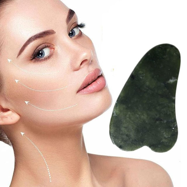 eelhoe Jade Gua Sha Gesichtswerkzeug, Unisex, für Gesicht und Körper - Bild 1