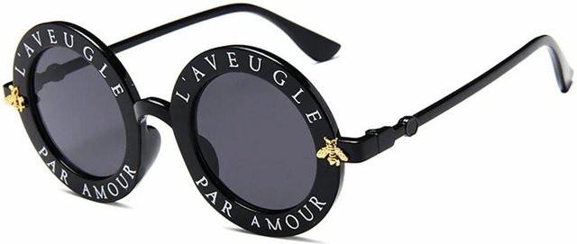 Yiran bag Sonnenbrille, rund, Vollrand, Kunststoff, schwarz, Damen - Bild 1