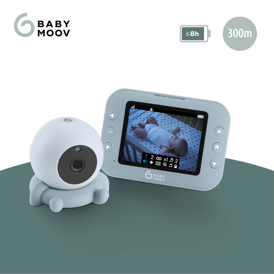 Babymoov Babyphone YOO Roll mit Kamera, Nachtsicht und Gegensprechfunktion in Blau - Bild 2