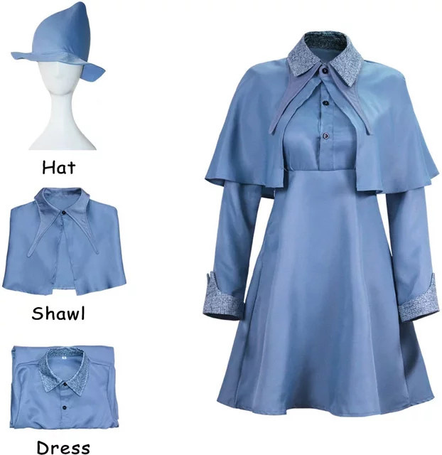 ZOBOTT Harry Potter Zauberer Schule Hexe Fleur Isabelle Delacour Cosplay Kostüm, Fantasy, Blau - Bild 1