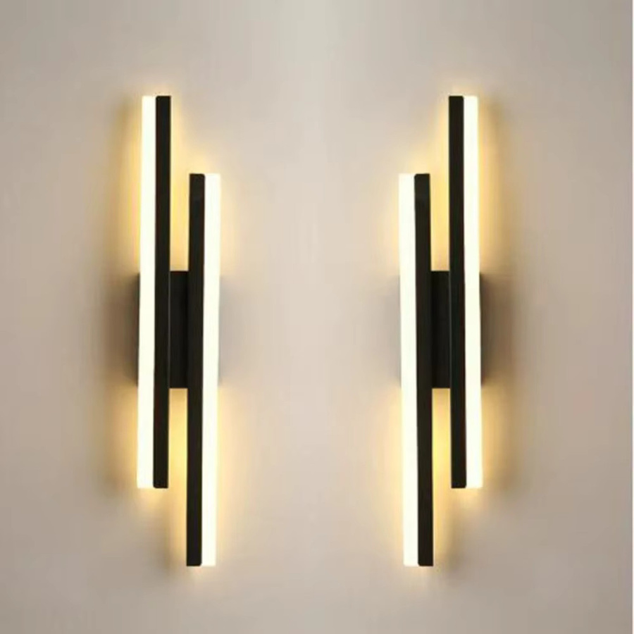 JOYINLED LED Wandleuchte Modern mit Kupferrohr und Acryl-Lampenschirm in Schwarz für Schlafzimmer, Wohnzimmer und Flur, Warmweiß - Bild 2