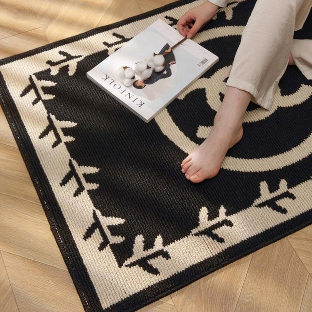 Schmutzabweisende Eingangstürmatte aus Polyester in Schwarz, B/B: 80 x 50 cm - Bild 1