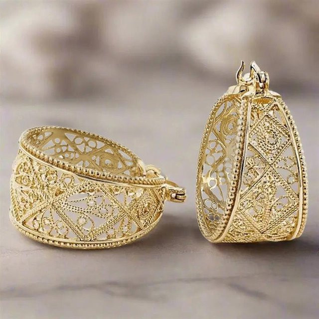 Huitan Creolen, Gold, Damen - Bild 1