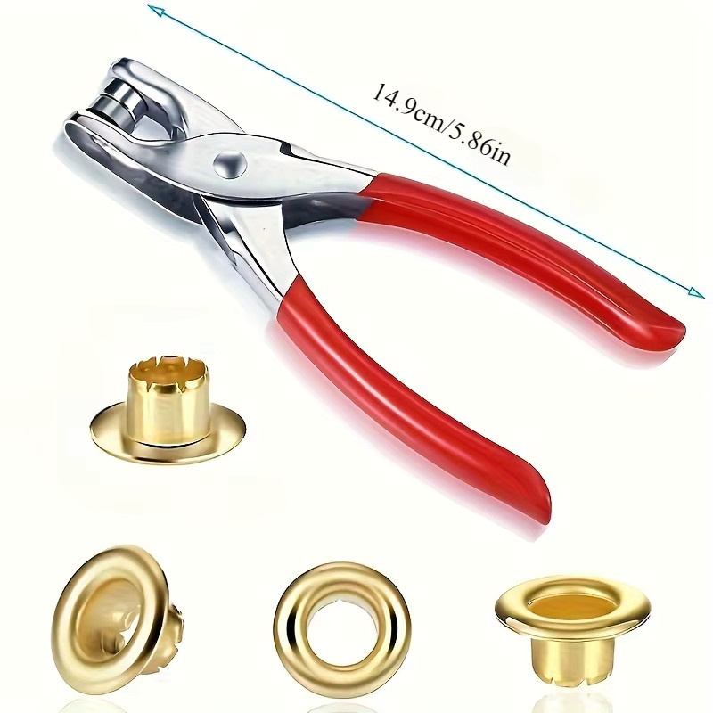 101-teiliges Leder-Lochstanzwerkzeug-Set in Silber mit 4,5 mm Lochstanzer und 100 Metallösen - Bild 2